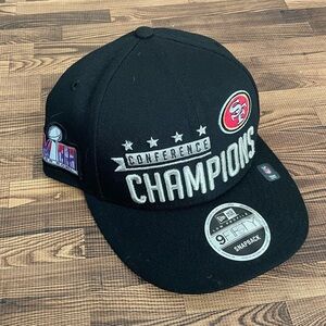 NWT San Fransisco 49ers New Era Black Conference Champions Snapback Hat